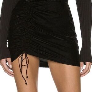 Free People Vivienne Velvet Black Mini Skirt - Women's Size 4 (UK 8)